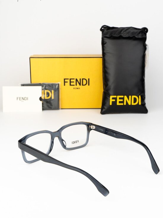 Fendi Women Eyeglasses Rectangular Dark Blue Demo FE50030I 089 NEW AUTHENTIC